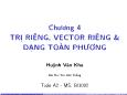Bài giảng Toán A2 - Chương 4: Trị riêng, vector riêng và dạng toán phương - Huỳnh Văn Kha