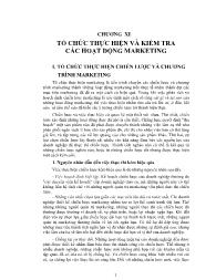 Giáo trình Quản trị Marketing - Chương XI: Tổ chức thực hiện và kiểm tra các hoạt động marketing