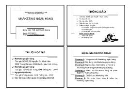 Tài liệu Marketing ngân hàng - Mai Thanh Quang