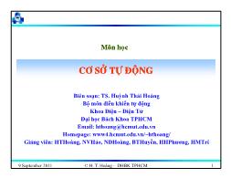 Bài giảng Cơ sở tự động - Chương 9: Thiết kế hệ thống điều khiển rời rạc - Huỳnh Thái Hoàng