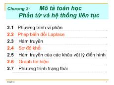 Bài giảng Điều khiển tự động - Chương 2: Mô tả toán học phần tử và hệ thống liên tục