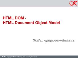 Bài giảng Lập trình ứng dụng mạng - HTML DOM - Nguyễn Hồ Minh Đức