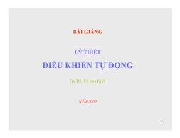 Bài giảng Lý thuyết điều khiển tự động - Chương 2: Mô tả toán học hệ thống điều khiển liên tục - Võ Văn Đinh