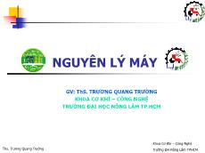 Bài giảng Nguyên lý máy - Chương 4: Ma sát trong khớp động - Trương Quang Trường