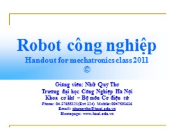 Bài giảng Robot công nghiệp - Chương II: Động học tay máy - Nhữ Quý Thơ
