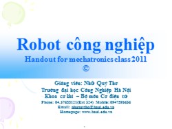 Bài giảng Robot công nghiệp - Chương III: Động lực học tay máy - Nhữ Quý Thơ