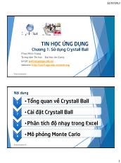 Bài giảng Tin học ứng dụng - Chương 1: Sử dụng Crystall Ball - Phan Minh Trung