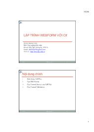Bài giảng Tổng quan về .Net và C# - Lập trình WebFrom với C# - Phan Trọng Tiến