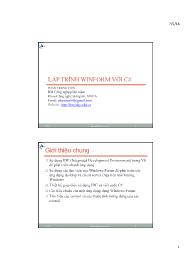 Bài giảng Tổng quan về .Net và C# - Lập trình Winform với C# - Phan Trọng Tiến