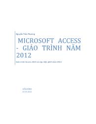 Giáo trình Access - Nguyễn Trần Phương (Phần 1)