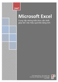 Giáo trình Microsoft Excel 2007 - Bài 3: Đồ thị và hình vẽ - Trần Thanh Phong