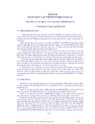 Giáo trình Tin học đại cương - Phần II: Ngôn ngữ lập trình Turbo Pascal