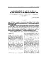 Nghiên cứu ảnh hưởng của các nguồn thủy điện vừa và nhỏ đến chế độ vận hành của lưới điện phân phối các vùng nông thôn