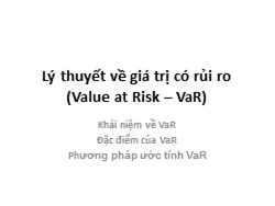 Bài giảng Lý thuyết về giá trị có rủi ro