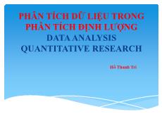 Bài giảng Phân tích dữ liệu trong phân tích định lượng - Hồ Thanh Trí