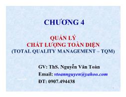 Bài giảng Quản lý chất lượng toàn diện - Nguyễn Văn Toàn