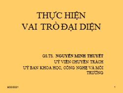 Bài giảng Thực hiện vai trò đại diện - Nguyễn Minh Thuyết