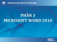 Bài giảng Tin học đại cương - Phần 3: Microsoft Word - Lê Thị Quỳnh Nga