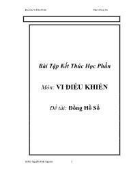 Bài tập kết thúc học phần Vi điều khiển - Đề tài: Đồng hồ số - Nguyễn Khắc Nguyên