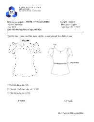 Đề kiểm tra giữa học kỳ II môn Thiết kế trang phục - Năm học 2011-2012