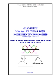 Giáo trình Kỹ thuật điện - Nghề: Điện tử công nghiệp - Lê Văn Hiền (Trình độ cao đẳng)