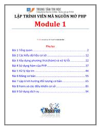 Giáo trình Lập trình viên mã nguồn mở PHP - Module 1