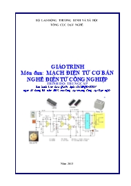 Giáo trình Mạch điện tử cơ bản - Nghề: Điện tử công nghiệp - Lê Văn Hiền (Trình độ trung cấp)