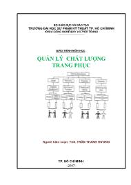 Giáo trình Quản lý chất lượng trang phục - Trần Thanh Hương (Phần 1)