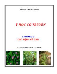 Giáo trình Y học cổ truyền - Chương 3: Các bệnh về gan - Nguyễn Khắc Bảo