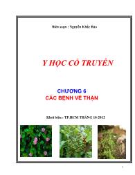 Giáo trình Y học cổ truyền - Chương 6: Cách bệnh về thận - Nguyễn Khắc Bảo