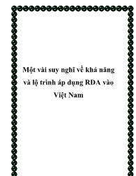 Một vài suy nghĩ về khả năng và lộ trình áp dụng RDA vào Việt Nam