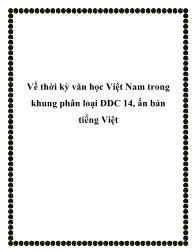 Về thời kỳ văn học Việt Nam trong khung phân loại DDC 14, ấn bản tiếng Việt