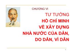 Bài giảng Tư tưởng Hồ Chí Minh - Chương VI: Tư tưởng Hồ Chí Minh về xây dựng nhà nước của dân, do dân, vì dân