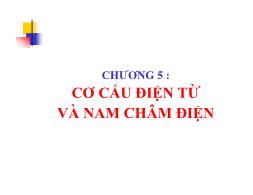 Bài giảng Khí cụ điện - Chương 3: Cơ cấu điện từ và nam châm điện