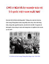 Cách mạng Tháng Mười Nga và sự nghiệp bảo vệ tổ quốc Việt Nam ngày nay
