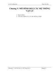 Giáo trình Cơ sở tự động học - Chương V: Mô hình hóa các hệ thống vật lý - Phạm Văn Tấn