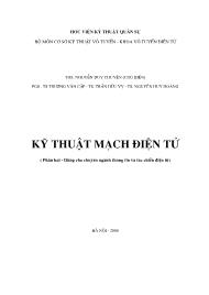 Giáo trình Kỹ thuật mạch điện tử - Phần 2 - Nguyễn Duy Chuyên