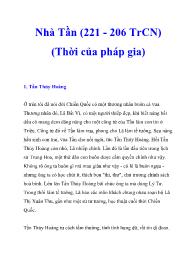 Nhà Tần (221 - 206 TrCN) (Thời của pháp gia)