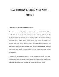 Tài liệu Các thời kỳ lịch sử Việt Nam – Phần 1