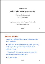 Bài giảng Điều khiển máy điện nâng cao - Bài 1: Tổng quan về truyền động điện hiện đại - Nguyễn Quang Nam