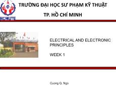 Bài giảng Electrical and electronic principles - Week 1