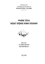 Bài giảng Phân tích hoạt động kinh doanh - Trịnh Văn Sơn