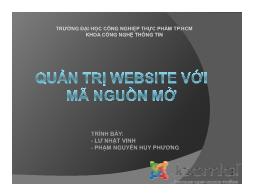Bài giảng Quản trị Website với mã nguồn mở - Phạm Nguyễn Huy Phương