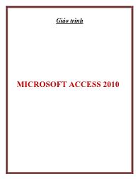 Giáo trình Microsoft Access 2010