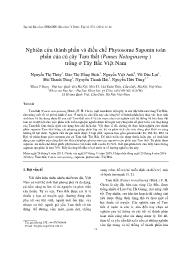 Nghiên cứu thành phần và điều chế Phytosome Saponin toàn phần của củ cây Tam thất (Panax Notoginseng ) trồng ở Tây Bắc Việt Nam