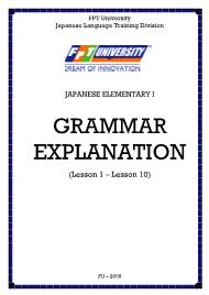 Tài liệu Tiếng Nhật cơ sở 4 - Giải thích văn phạm (Phần 1)