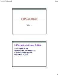 Bài giảng Thiết kế mạch logic - Bài 3: Cổng logic
