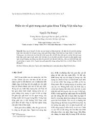 Điển tín về giới trong sách giáo khoa Tiếng Việt tiểu học