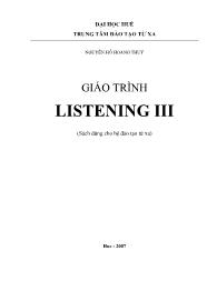 Giáo trình Listening II - Nguyễn Hồ Hoàng Thùy (Phần 1)