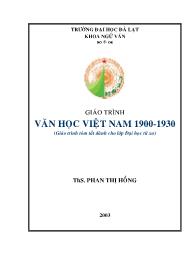 Giáo trình Văn học Việt Nam 1990-1930 - Phan Thị Hồng (Phần 1)
